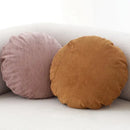 Corduroy round pillow cover living room solid stripe decor by Decorbites