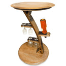 Whiskey & Wine Barrel Corner Bistro Table — 4-Glass Capacity