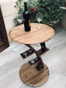 Whiskey & Wine Barrel Corner Bistro Table — 4-Glass Capacity