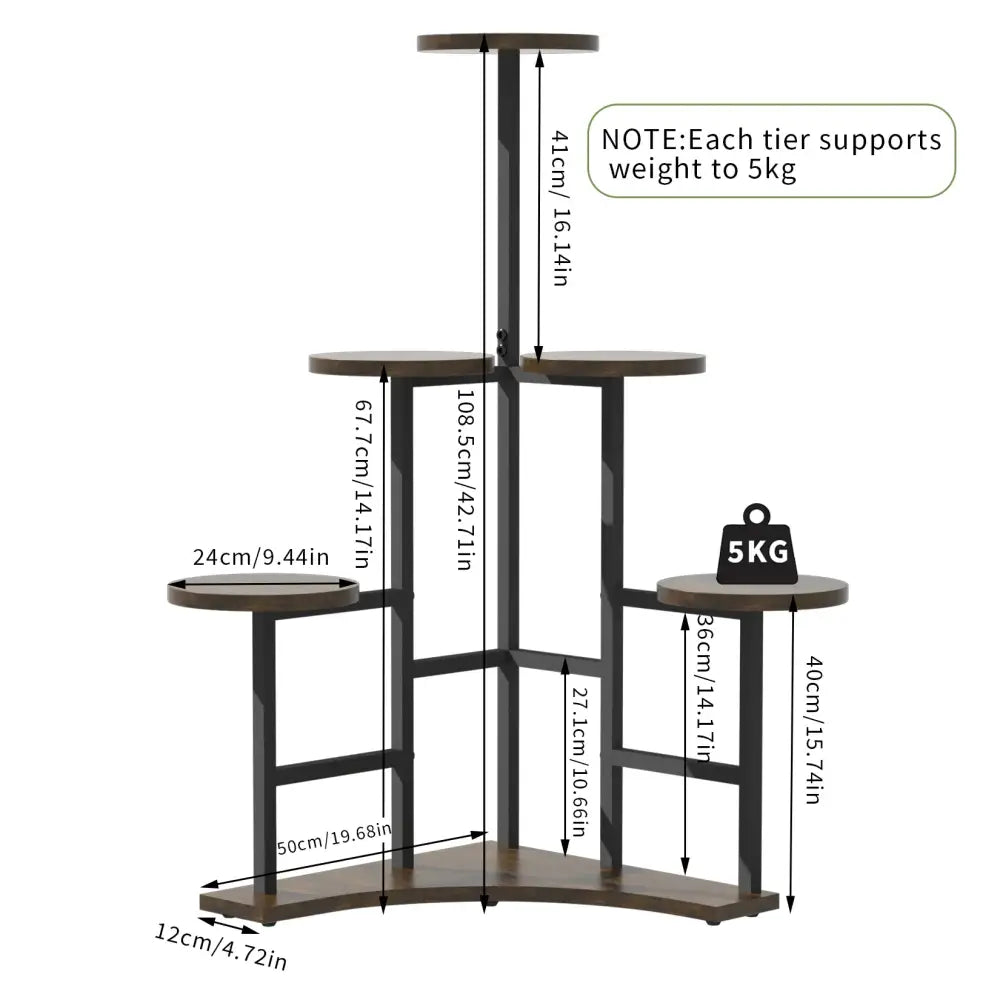 GobekUsa 6-tier Corner Plant Stand - Space-saving Display Shelf, photo 5 of 10