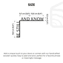 Wooden Corner Quote – Be Still and Know