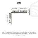Wooden Corner Quote – Let Your Light Shine