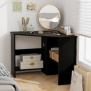 Corner Computer Desk with Storage Shelf - Triangle Design by LJGDeals