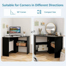 Corner Computer Desk with Storage Shelf - Triangle Design by DirectDeals
