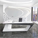 Chevron · White L-Shaped Executive Desk