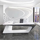 Chevron · White L-Shaped Executive Desk
