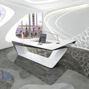 Chevron · White L-Shaped Executive Desk