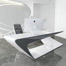 Chevron · White L-Shaped Executive Desk