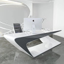Chevron · White L-Shaped Executive Desk