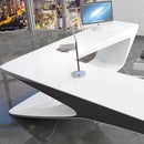 Chevron · White L-Shaped Executive Desk