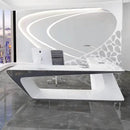 Chevron · White L-Shaped Executive Desk