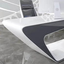 Chevron · White L-Shaped Executive Desk