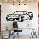Corvette C8 Perspective Metal Car Wall Art - MT1125 by Modello Turbo