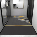 Cosmic grey crystal velvet entrance rug for hallway by Decorbites