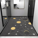 Cosmic grey crystal velvet entrance rug for hallway by Decorbites