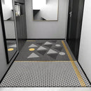 Cosmic grey crystal velvet entrance rug for hallway by Decorbites