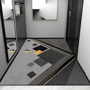 Cosmic grey crystal velvet entrance rug for hallway by Decorbites