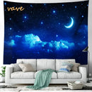 Cosmic night sky forest tree landscape tapestry bedroom wall decor by Decorbites