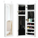 Wall And Door Mirrored Jewelry Cabinet With LED Light by LJGDeals