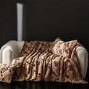 GobekUsa Cosy Faux Rabbit Plush Blanket in Milk Velvet for Single Sofa Decoration & Napping