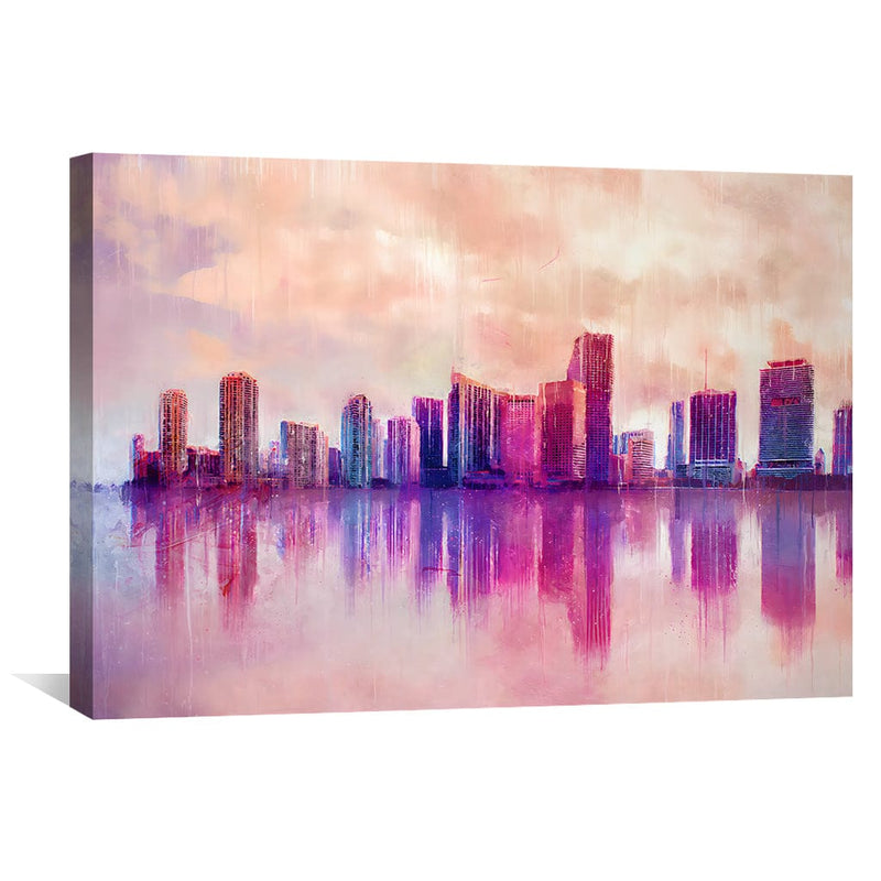 Cotton Candy Skyline Canvas