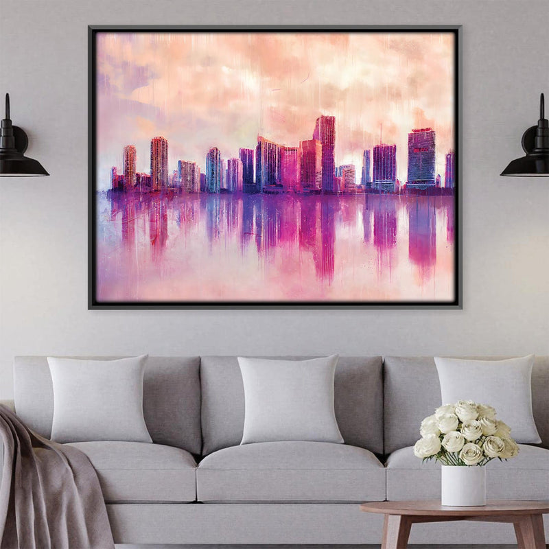 Cotton Candy Skyline Canvas