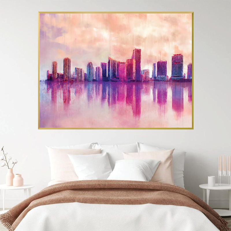 Cotton Candy Skyline Canvas