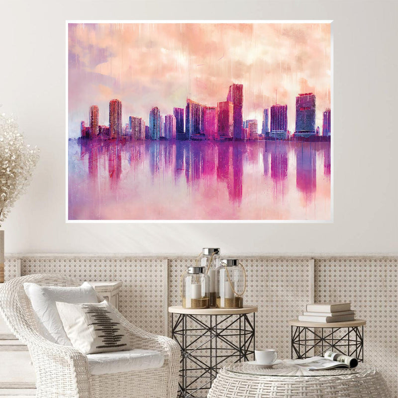 Cotton Candy Skyline Canvas