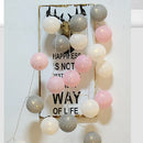 GobekUsa Cotton Garland LED String Lights, Home Decor