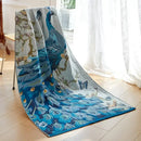GobekUsa Cotton Gauze Peacock Bath Towel - Soft, Skin-Friendly, Quick Dry - 90x180cm
