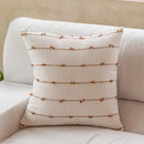 Cotton stripe jacquard cushion cover set blue & yellow living room by Decorbites