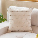 Cotton stripe jacquard cushion cover set blue & yellow living room by Decorbites