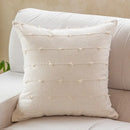 Cotton stripe jacquard cushion cover set blue & yellow living room by Decorbites