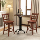 Counter Height Barstools Set of 2 with 6-Grid Hollow Back and Seat by LJGDeals