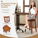 Counter Height Barstools Set of 2 with 6-Grid Hollow Back and Seat