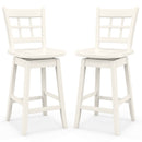 Counter Height Barstools Set of 2 with 6-Grid Hollow Back and Seat-Brown by DirectDeals