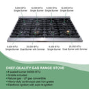 48" Slide-in Freestanding Professional Style Gas Range with 6.7 Cu. Ft. Oven, 8 Burners, AK-JK48A1-S