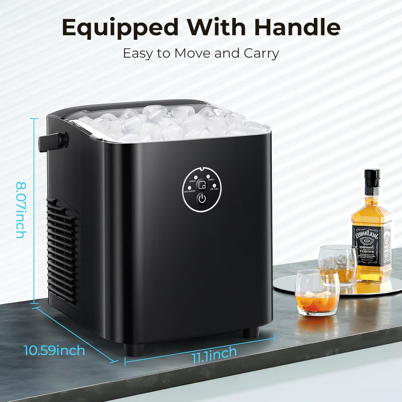 Countertop Ice Maker with Handle, 8 Bullet Ice Ready in 6 Mins Z3908