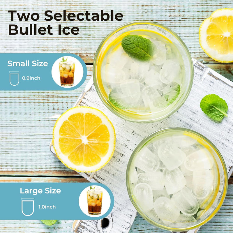 Countertop Ice Maker with Handle, 8 Bullet Ice Ready in 6 Mins Z3908