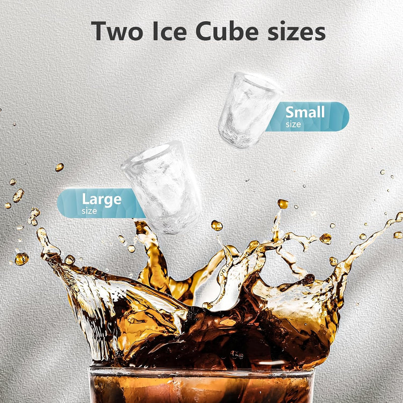 Countertop Ice Maker,Portable Ice Machine with Handle,for Home/Kitchen/Camping/RV Z3424-BLACK