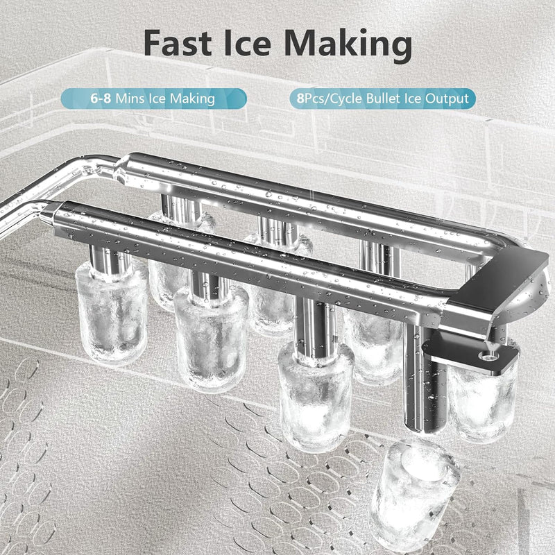 Countertop Ice Maker,Portable Ice Machine with Handle,for Home/Kitchen/Camping/RV Z3424-BLACK