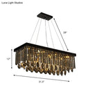 GobekUsa Black Crystal Island Pendant Light - Country Style - 23.5"/31.5" Size - 8-Light Dining Room Hanging Lamp Kit