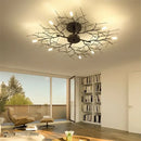 GobekUsa Country Branch Iron Ceiling Light: American Style Living Room Decor Fixture
