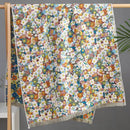 Country flowers cotton floral knit throw blanket bedroom fringe decor by Decorbites
