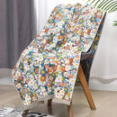 Country flowers cotton floral knit throw blanket bedroom fringe decor by Decorbites