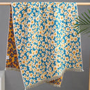 Country flowers cotton floral knit throw blanket bedroom fringe decor by Decorbites