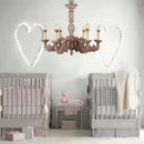 GobekUsa Country French Solid Wood Chandelier for Bedroom, Dining Room, Living Room, and Study