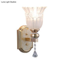 GobekUsa Country Style Frosted Glass Floral Wall Sconce Lamp - Gold Finish Wall Lighting Fixture for Corridor