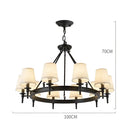 GobekUsa Country Retro Chandelier Fabric Lampshade Ceiling Pendant Light for Home Indoor Decor