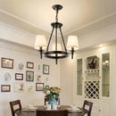 GobekUsa Country Retro Chandelier Fabric Lampshade Ceiling Pendant Light for Home Indoor Decor